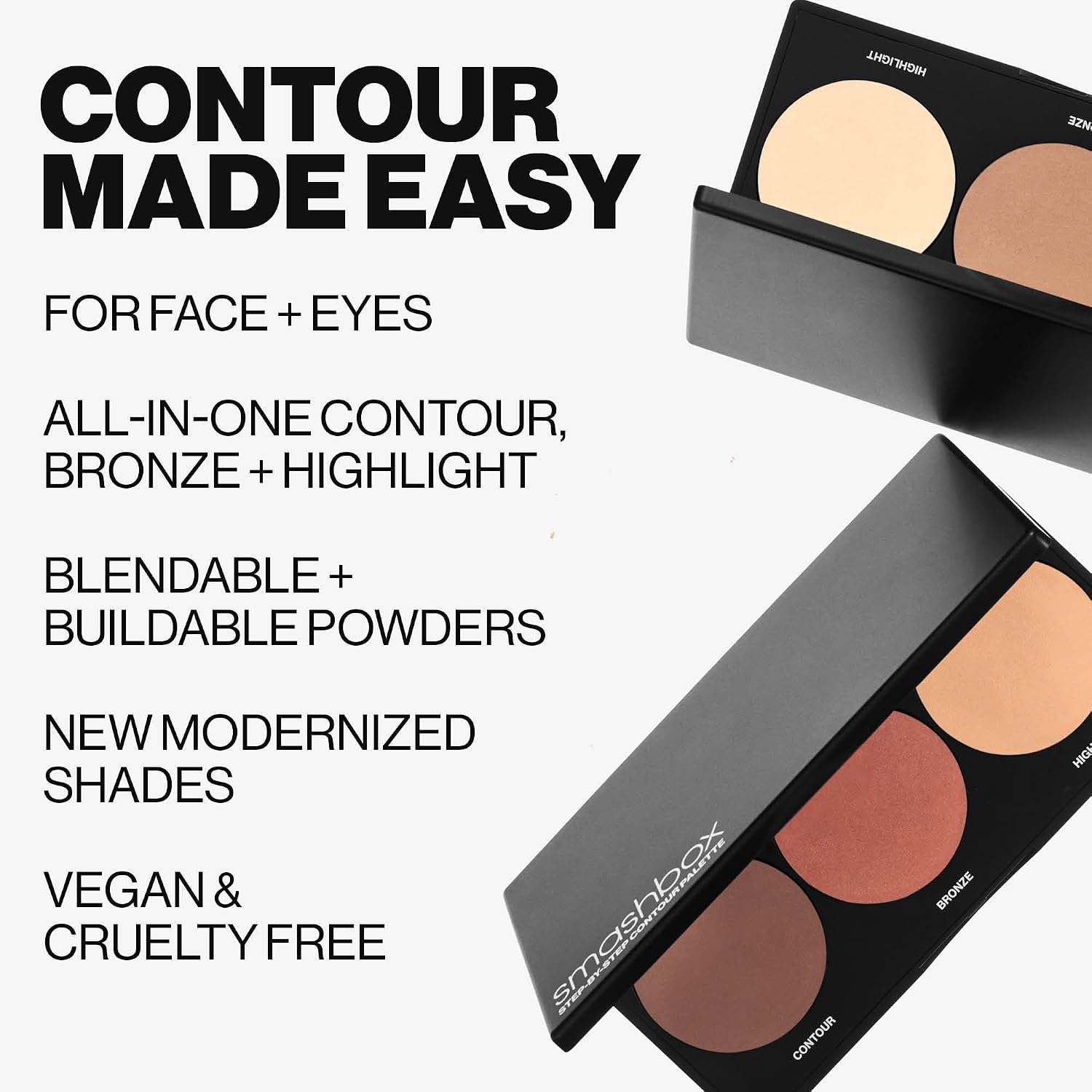 Smashbox Step-By-Step Contour Palette | Sculpt + Glow All-In-One Contour Kit with Blendable + Buildable Formulas