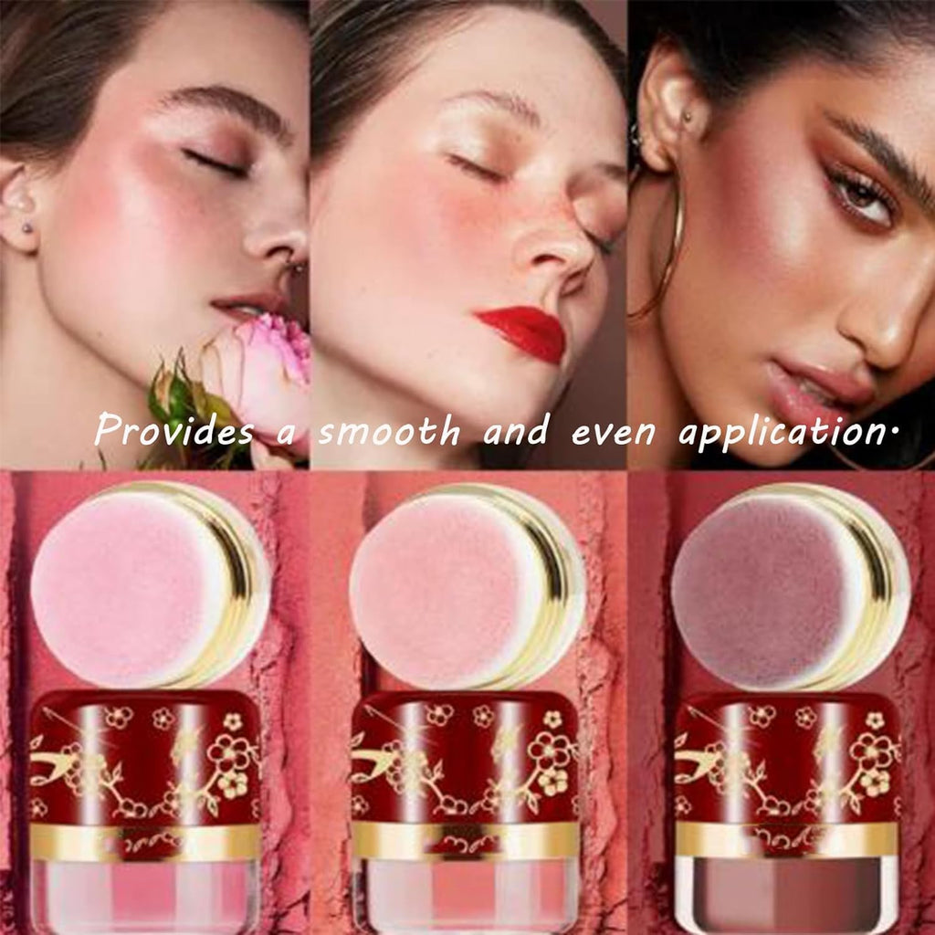 Lazy Blush, 3Pcs Makeup Set Kit, Soft & Fluffy Loose Powder Blush Puff for a Rosy Glow – Mineral Face Makeup for Smooth, Radiant Cheeks and Flawless Application